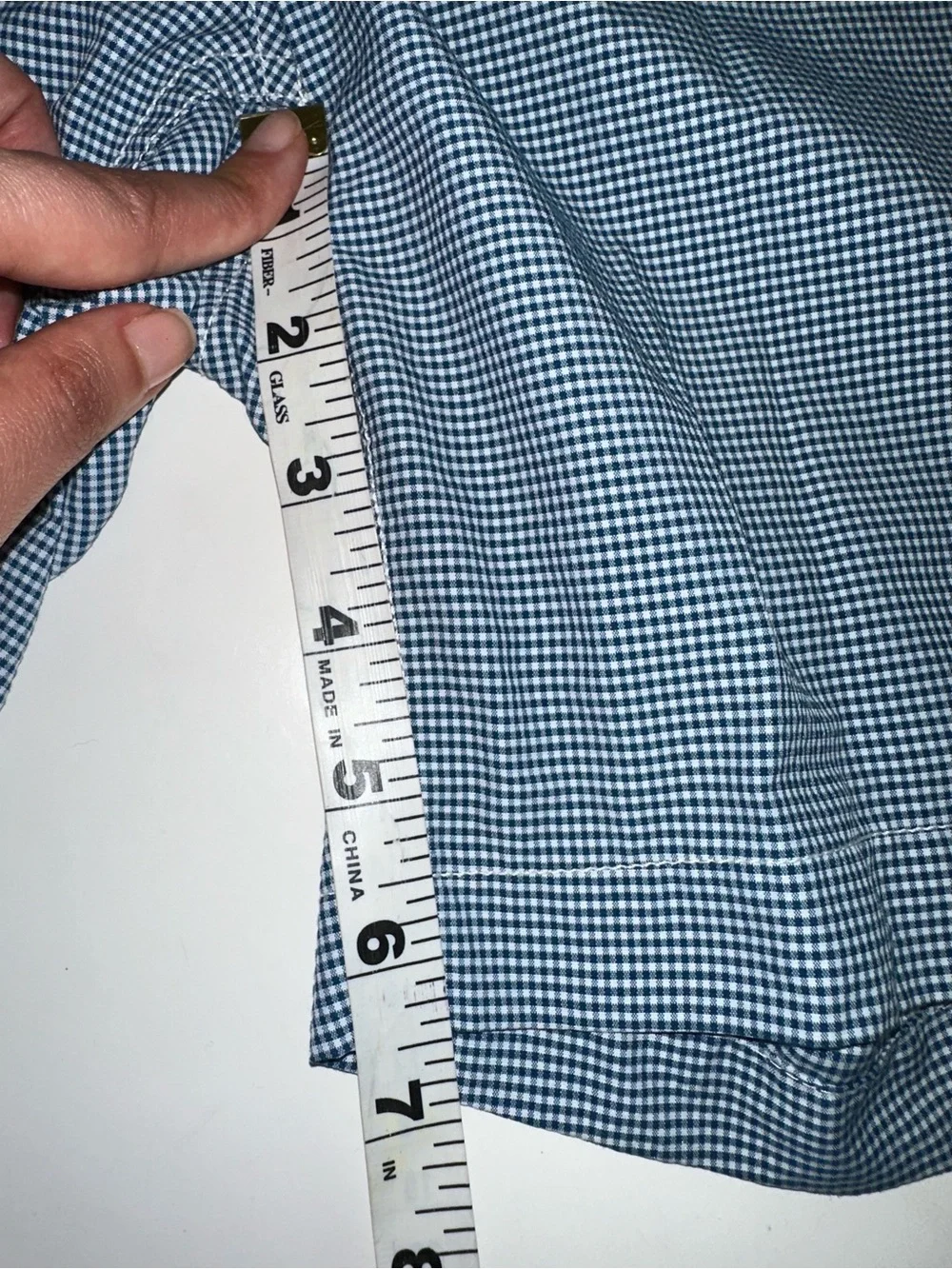 Onia Calder Swim Trunks Blue Gingham sz 33